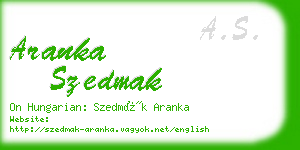 aranka szedmak business card